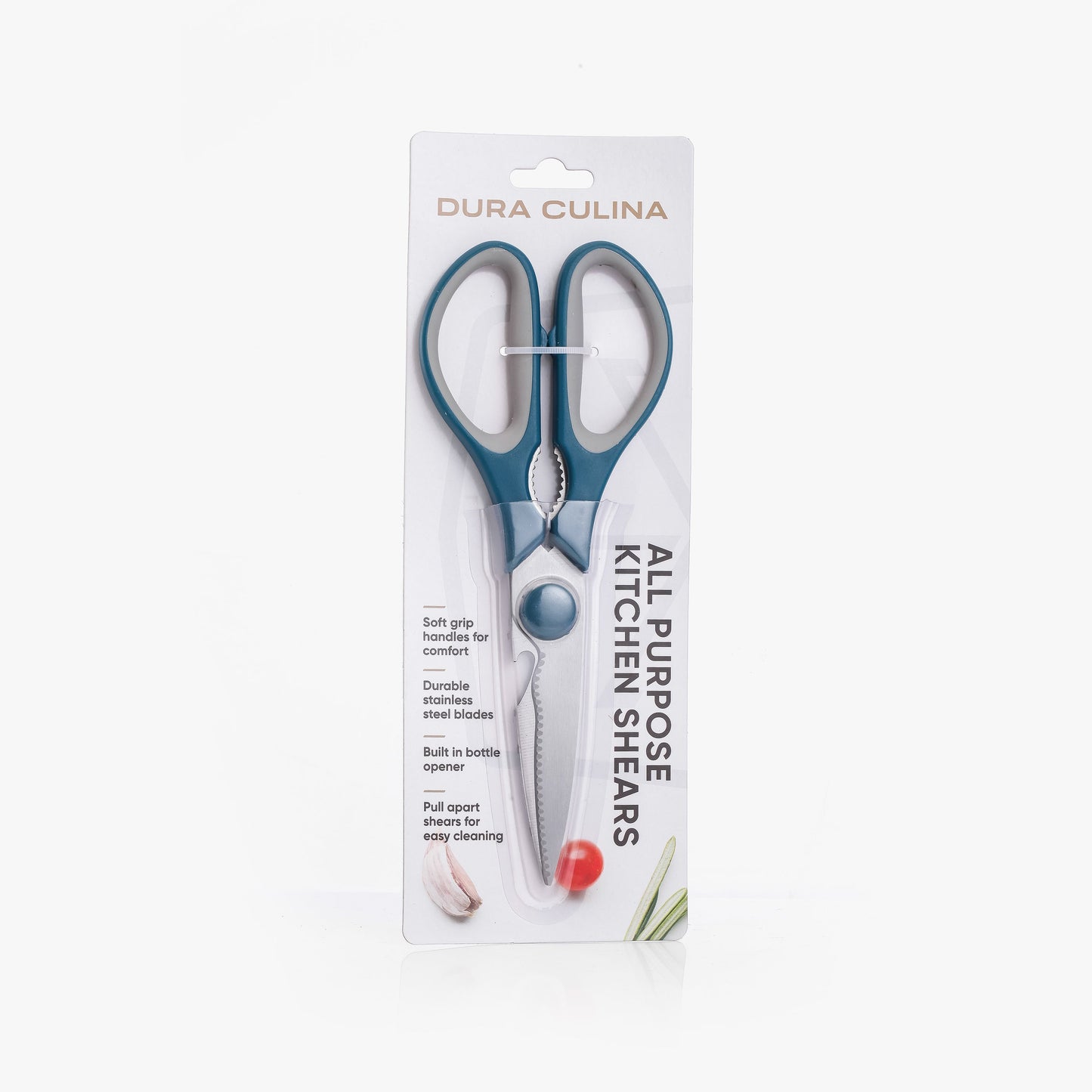Multi-Function Stainless Steel Kitchen Shears with Soft Grip Handles